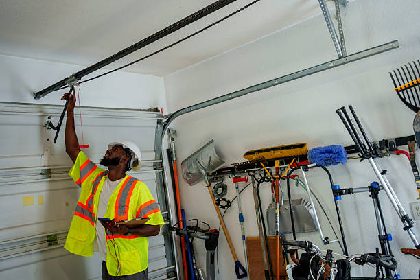 Professional Garage Door Installation technician working in Soda Springs, ID